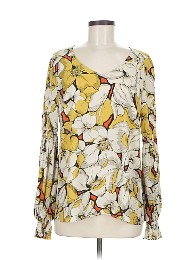 Pre-owned Cabi Long Sleeve Blouse In Yellow