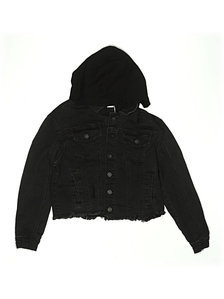 Pre-owned Justice Kids' Denim Jacket In Black