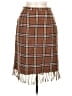 Intriguing Threads 100% Acetate Plaid Brown Casual Skirt Size 8 - photo 1
