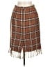 Intriguing Threads 100% Acetate Plaid Brown Casual Skirt Size 8 - photo 2