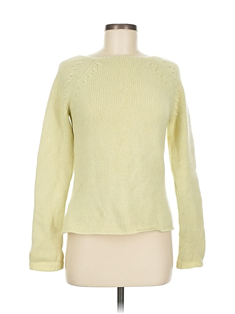 Pre-owned Ann Taylor Cashmere Pullover Sweater In Green