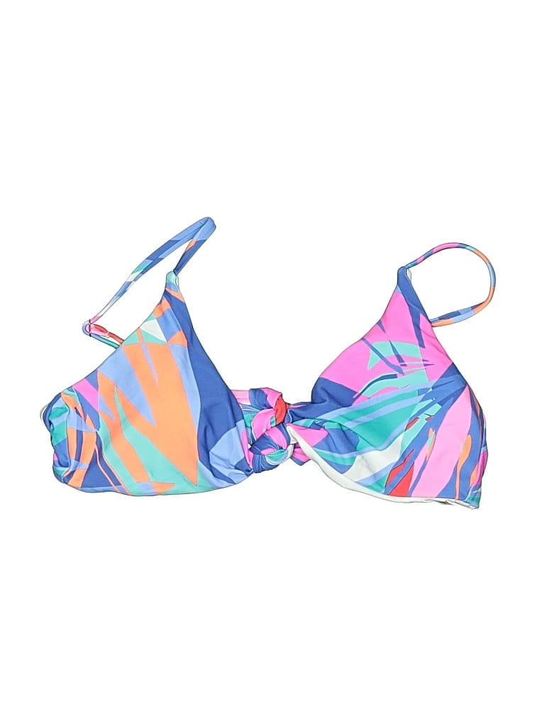 Pre-owned Raisins Swimsuit Top Blue Print Pattern Swimwear