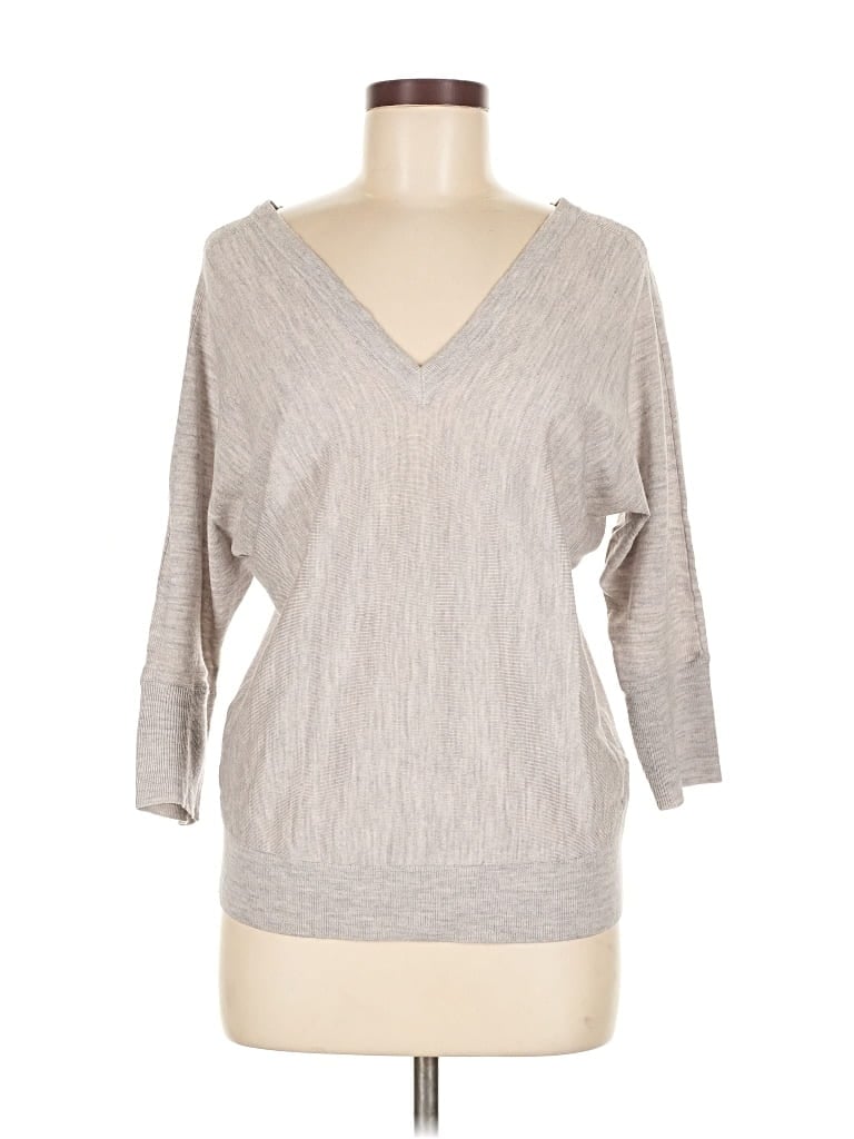 Pre-owned Banana Republic Wool Pullover Sweater In Gray