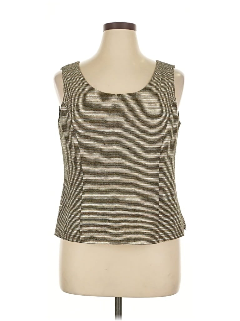 Pre-owned Kasper Sleeveless Top Green Scoop Neck Tops