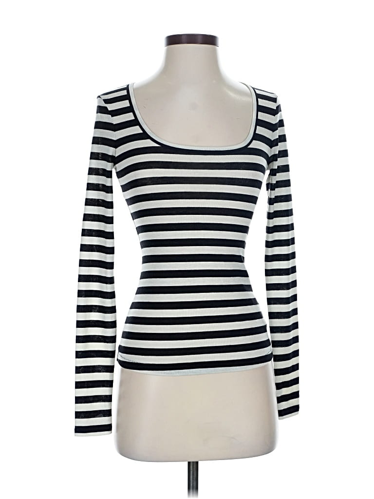 Pre-owned Maeve By Anthropologie Long Sleeve T-shirt In White