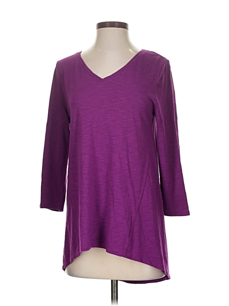 Pre-owned Chico's 3/4 Sleeve T-shirt In Purple