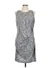 MICHAEL Michael Kors Tweed Silver Cocktail Dress Size L - photo 1