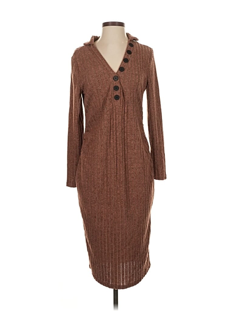 Pre-owned Fashion Casual Dress In Brown