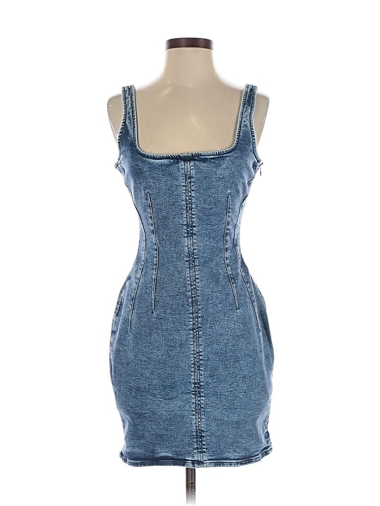 Pre-owned Good American Casual Dress In Blue