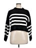 Pink Rose Stripes Black Pullover Sweater Size XL - photo 1