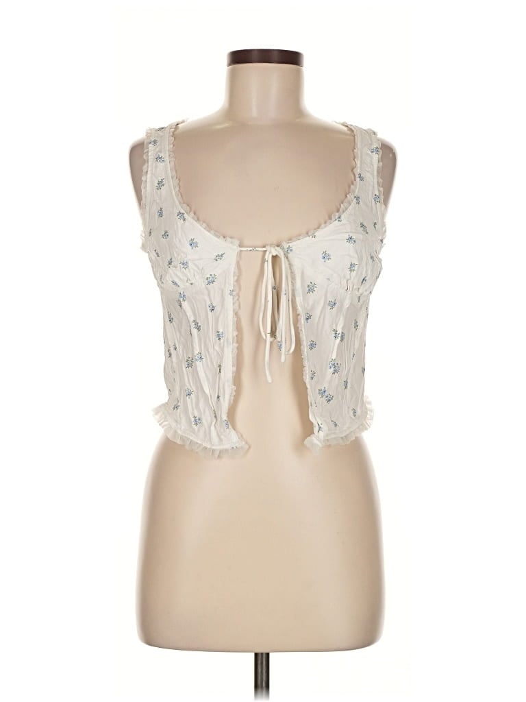Pre-owned Princess Polly Sleeveless Blouse In White