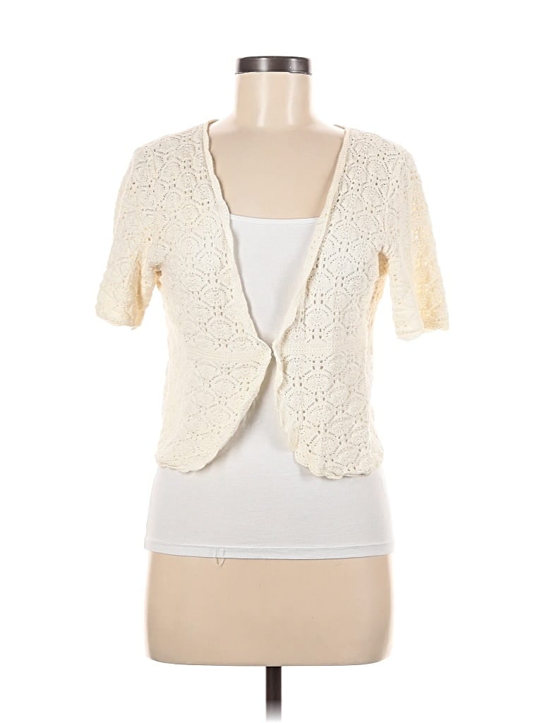 Pre-owned Express Short Sleeve Top Ivory Sweetheart Neckline Tops In White