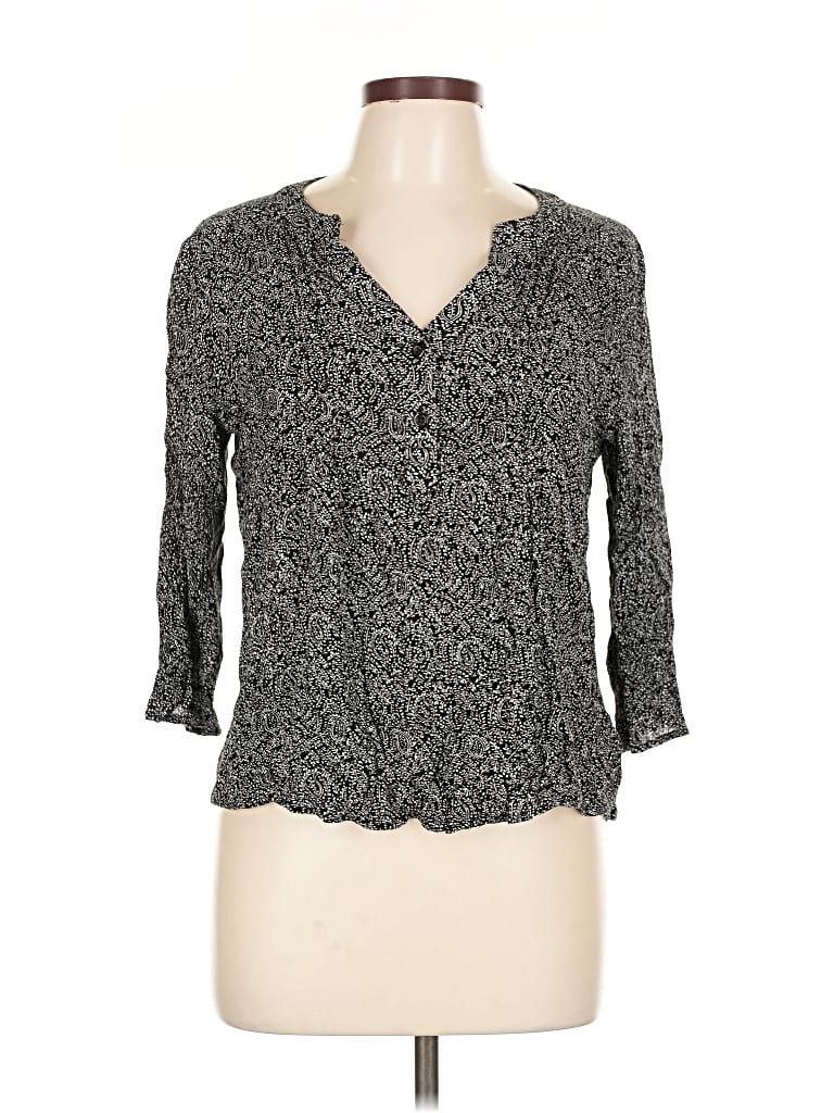 Pre-owned Fun2fun 3/4 Sleeve Blouse In Gray