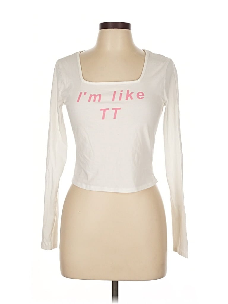 Pre-owned Wild Fable Long Sleeve T-shirt In White