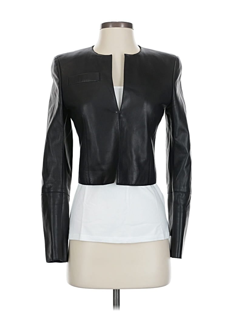 Pre-owned Akris Leather Jacket In Black