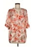 TWO by Vince Camuto 100% Polyester Orange Short Sleeve Blouse Size M - photo 1