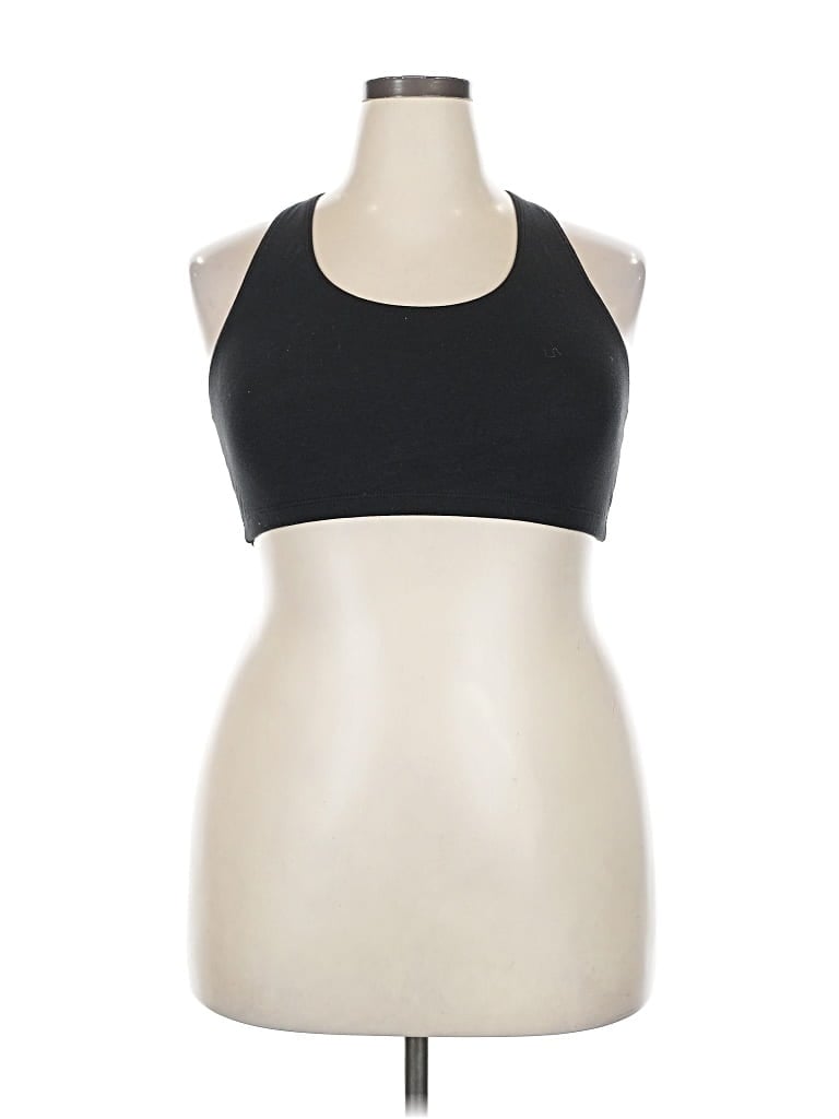 Pre-owned Hanes Tank Top Black Halter Neckline Tops
