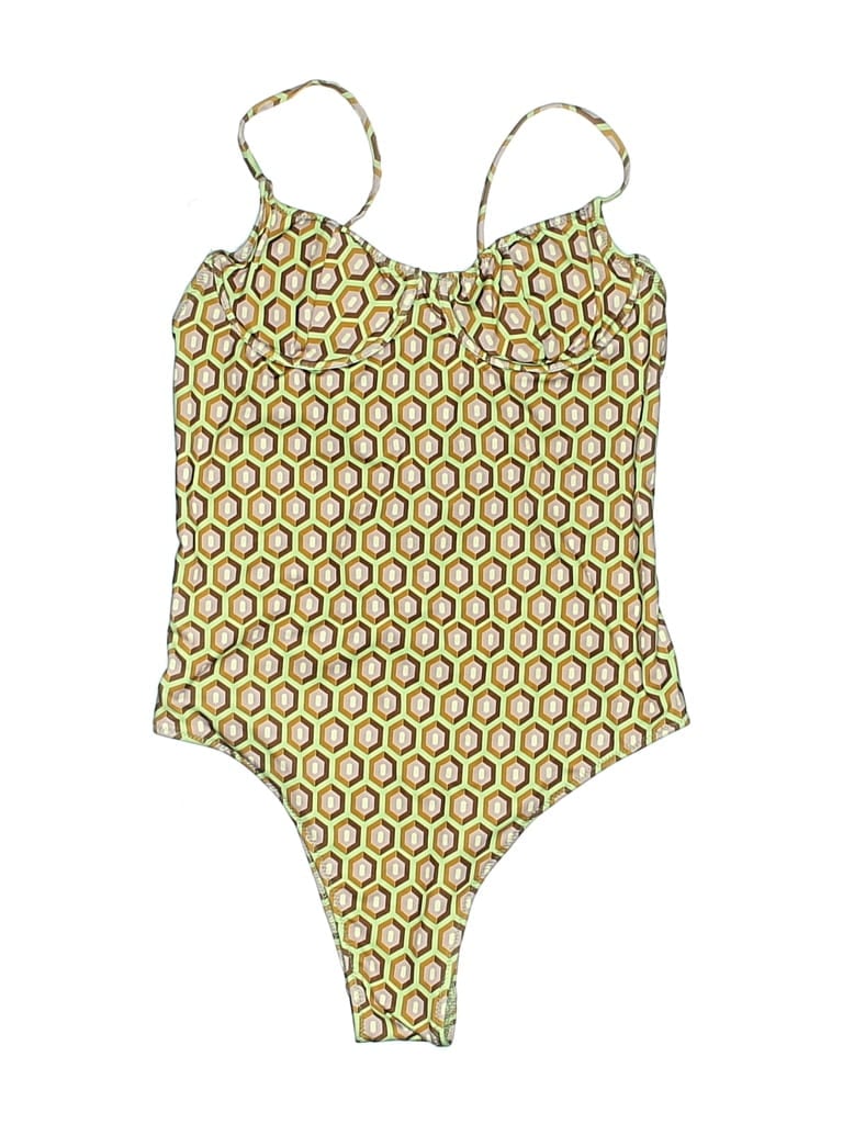Pre-owned Zara One Piece Swimsuit In Yellow