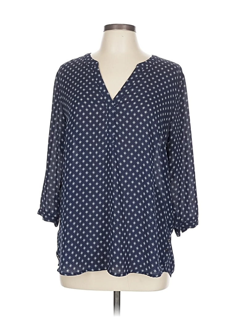 Pre-owned Maurices 3/4 Sleeve T-shirt In Blue