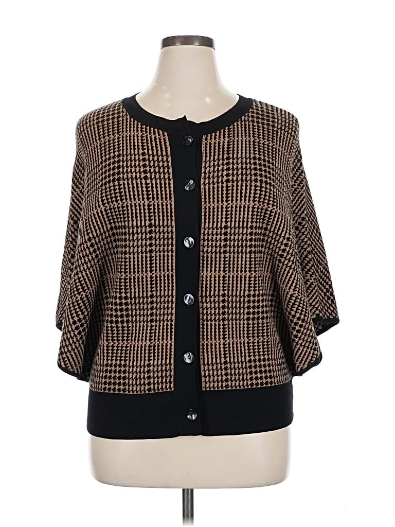 Pre-owned Jones New York Collection Cardigan Sweater In Brown