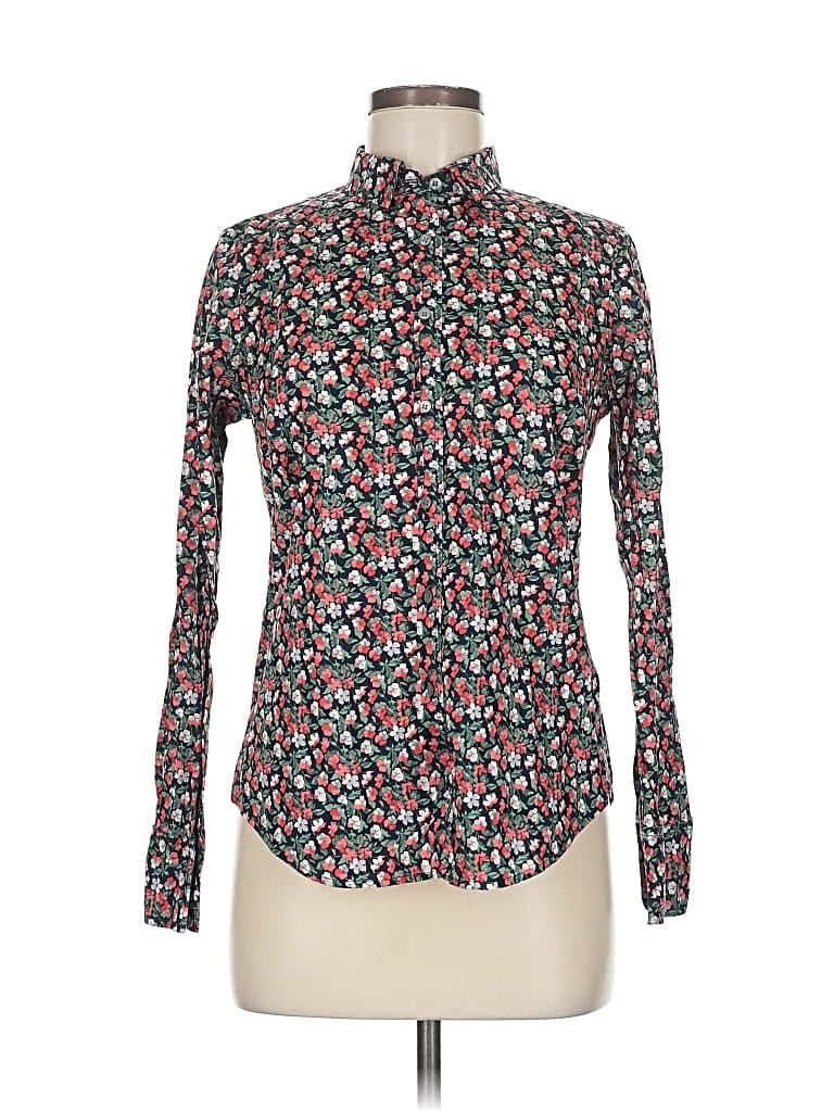 Pre-owned Liberty Art Fabrics For J.crew Long Sleeve Blouse In Black