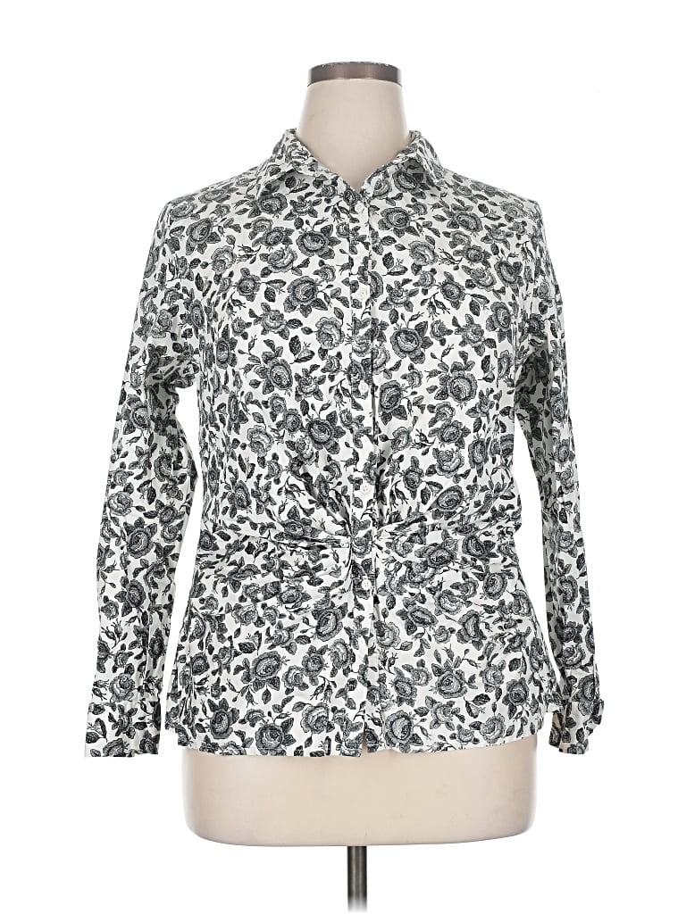Pre-owned Thakoon Long Sleeve Blouse In Silver