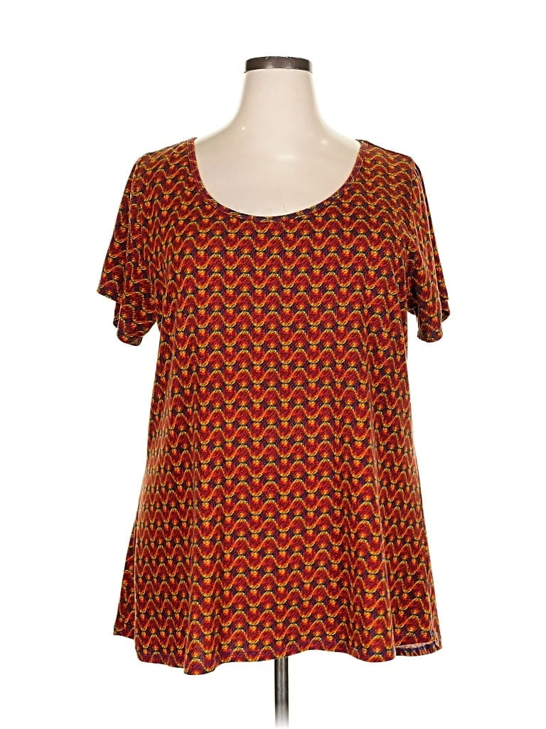 Pre-owned Lularoe Short Sleeve T-shirt In Orange