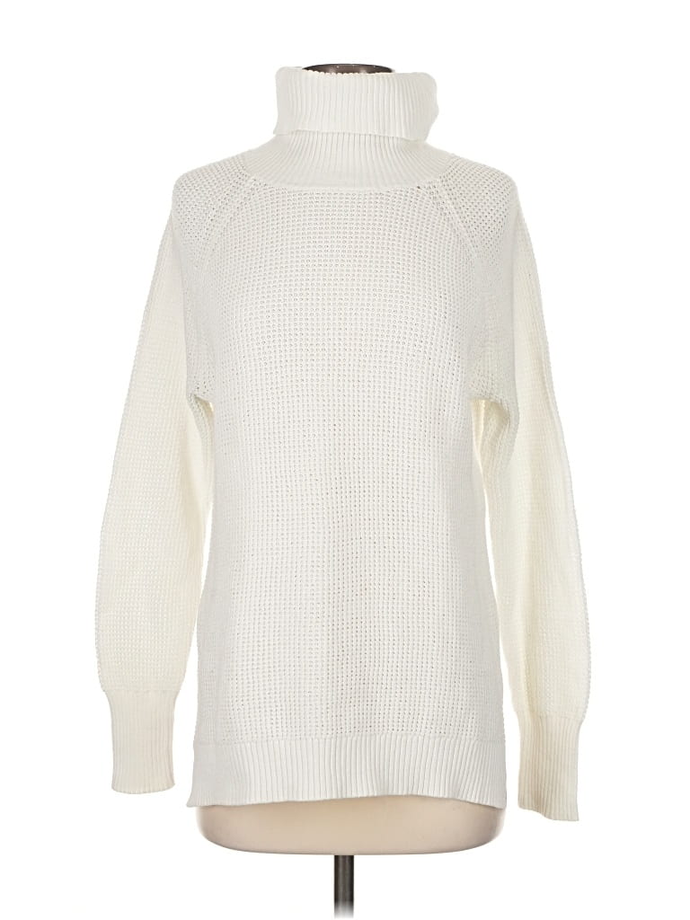 Pre-owned J.crew Factory Store Turtleneck Sweater In White