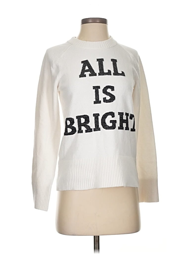 Pre-owned Ann Taylor Loft Pullover Sweater In White