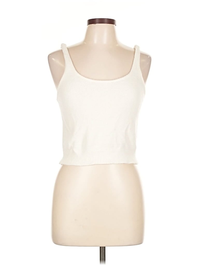 Pre-owned The Drop Tank Top Ivory Strapless Neckline Tops