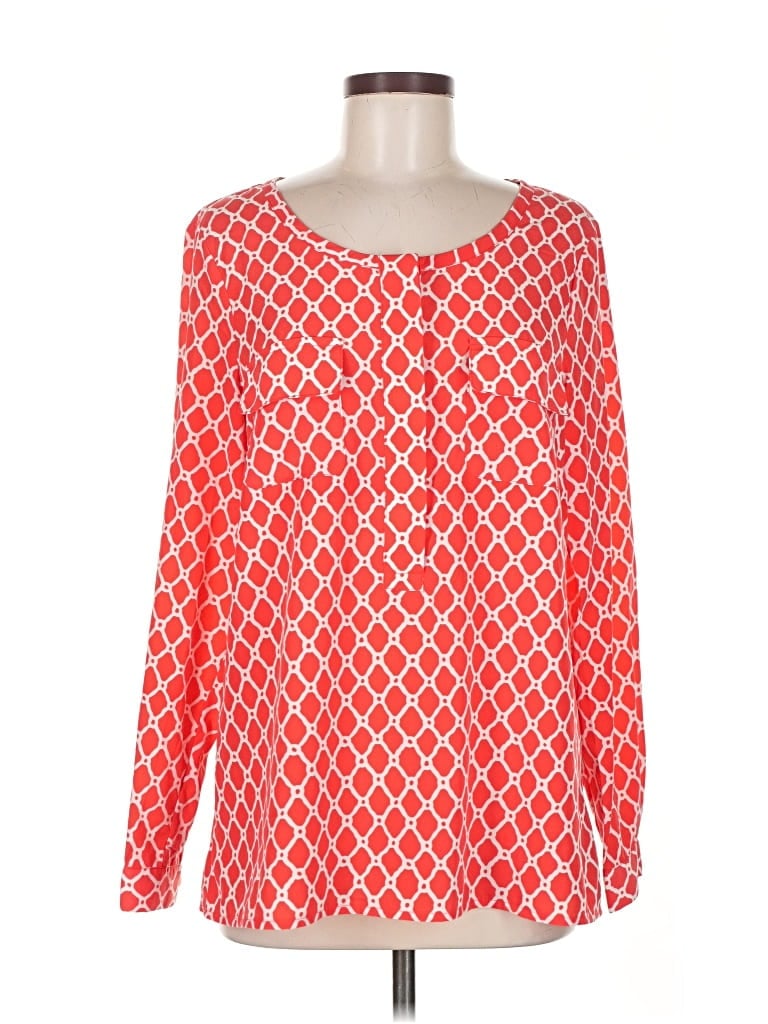 Pre-owned Gap Long Sleeve Blouse In Red