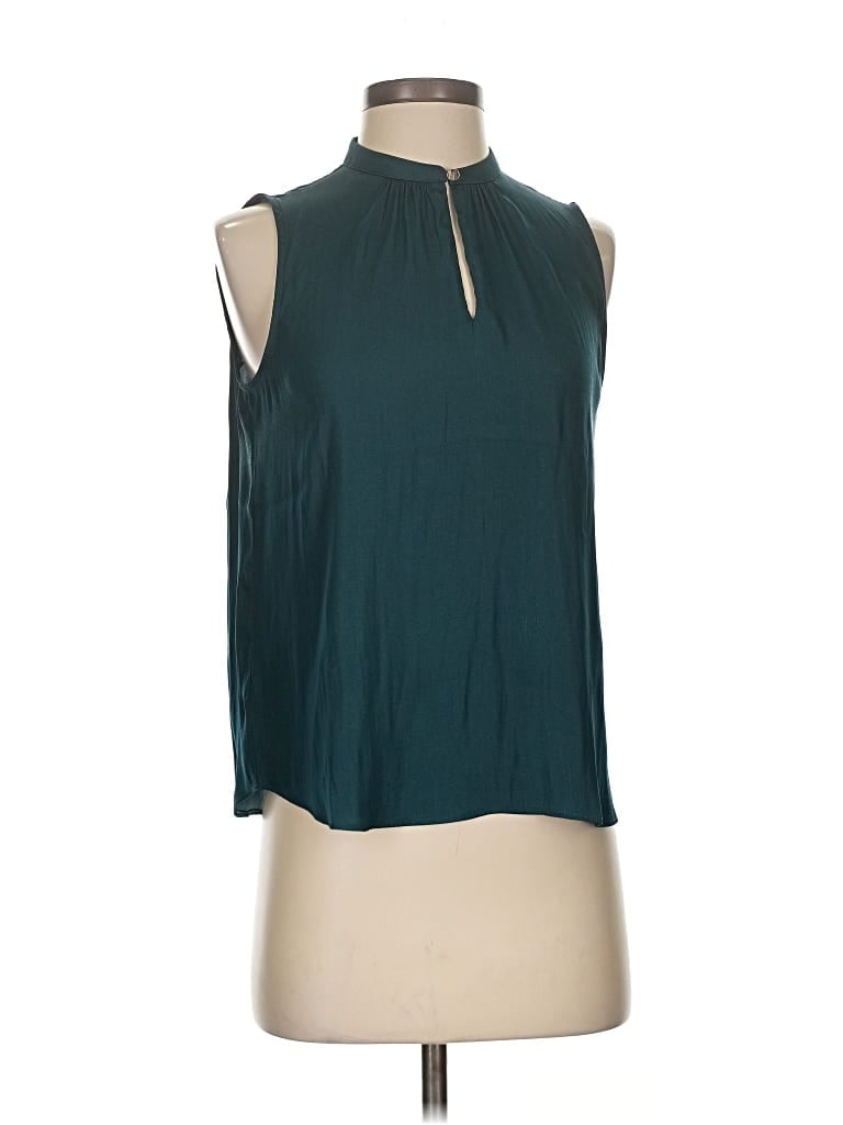 Pre-owned Ann Taylor Sleeveless Blouse In Blue