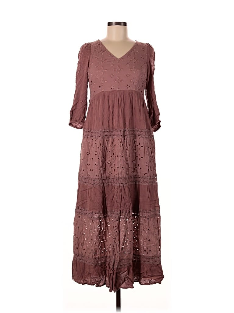 Pre-owned Listicle Casual Dress In Burgundy