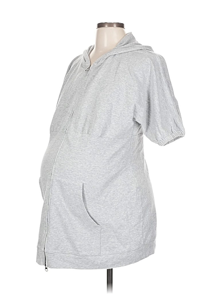 Pre-owned Gap - Maternity Zip Up Hoodie In Gray