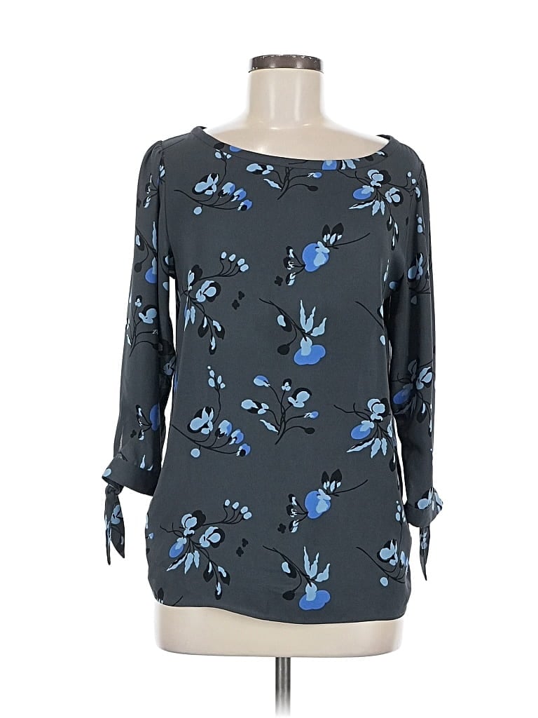 Pre-owned Ann Taylor Loft 3/4 Sleeve Blouse In Blue