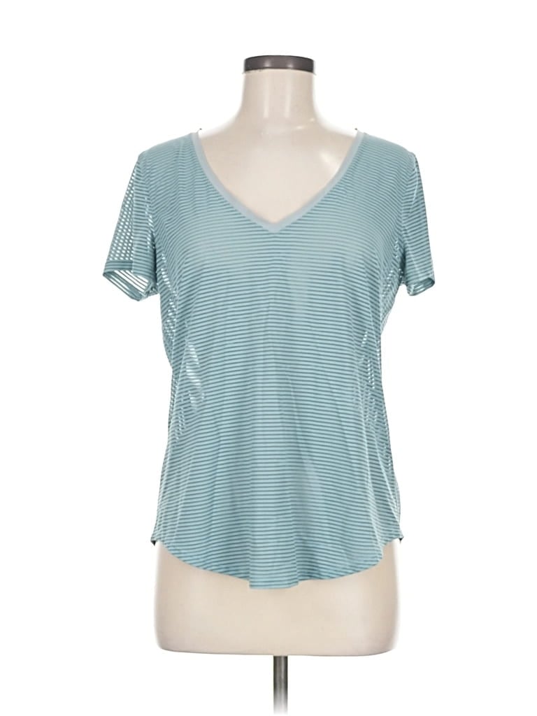 Pre-owned Lululemon Athletica Short Sleeve T-shirt In Blue