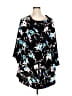 Lane Bryant 100% Polyester Floral Black 3/4 Sleeve Blouse Size 26 - 28 Plus - photo 2