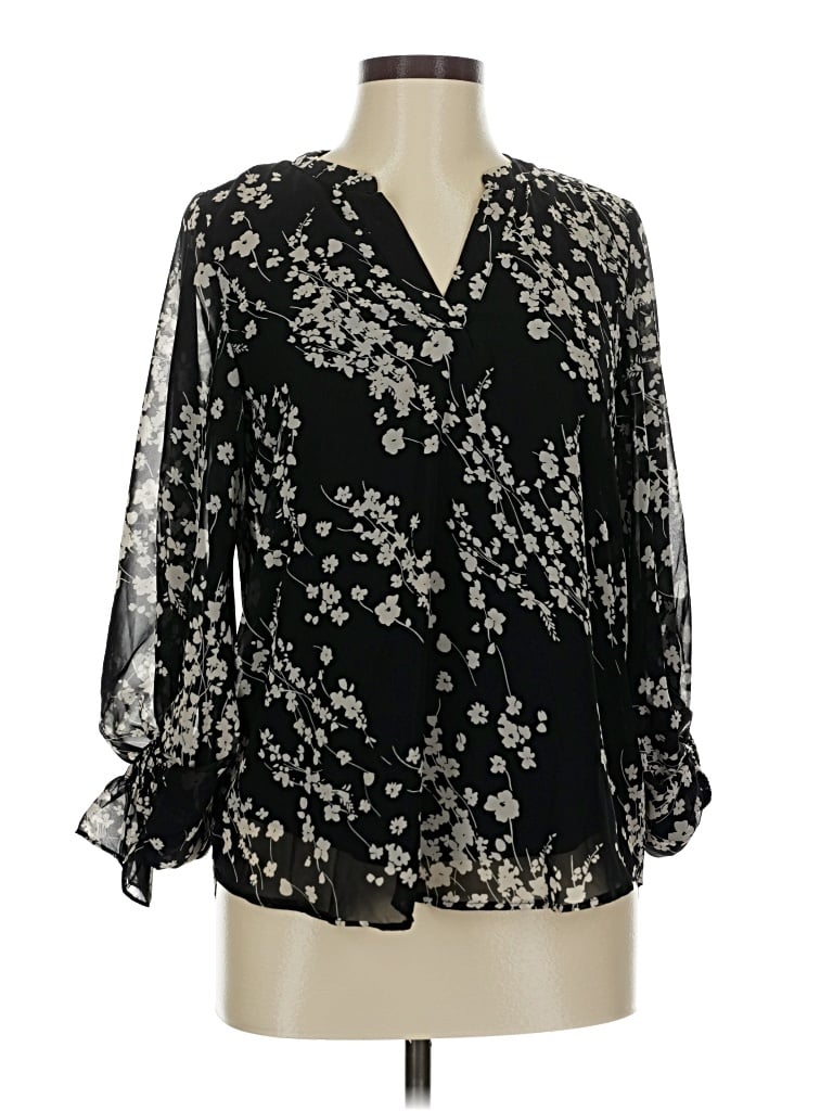 Pre-owned Vince Camuto 3/4 Sleeve Blouse In Black
