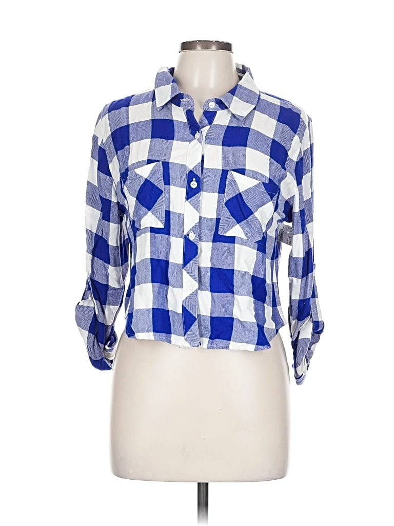 Pre-owned Rails 3/4 Sleeve Button Down Shirt In Blue