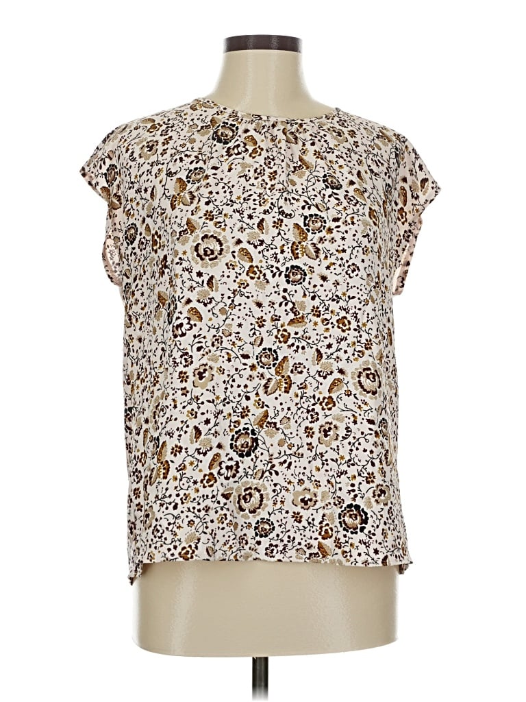 Pre-owned Ann Taylor Short Sleeve Blouse In White