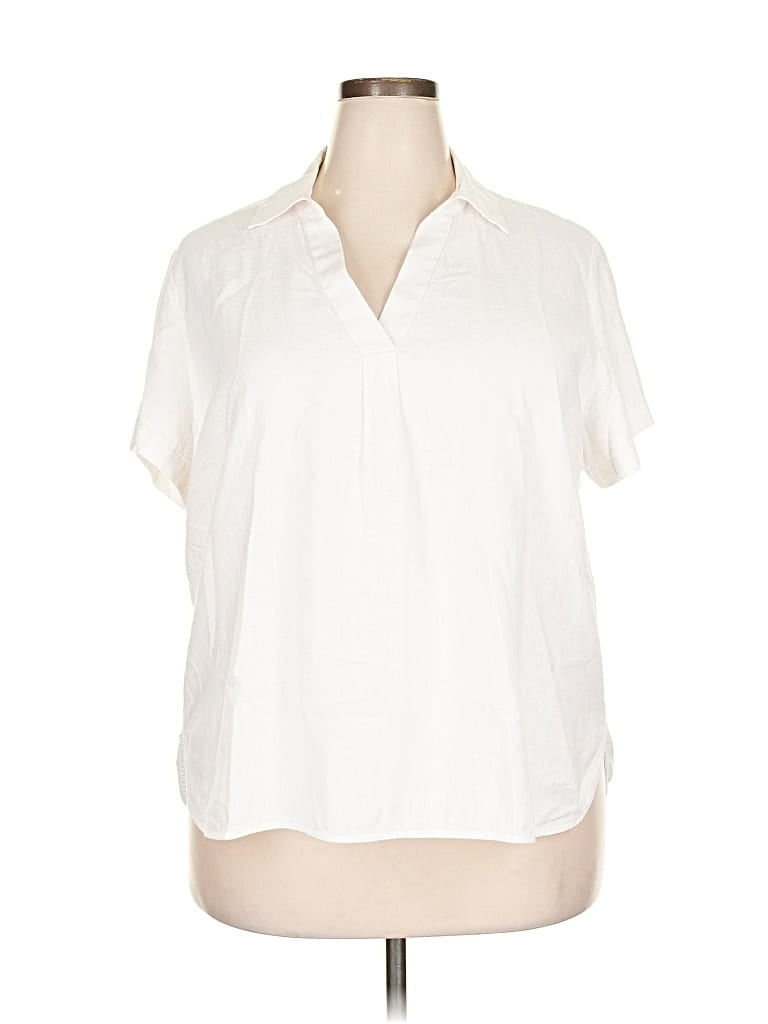 Pre-owned Banana Republic Factory Store Short Sleeve Polo Shirt In White