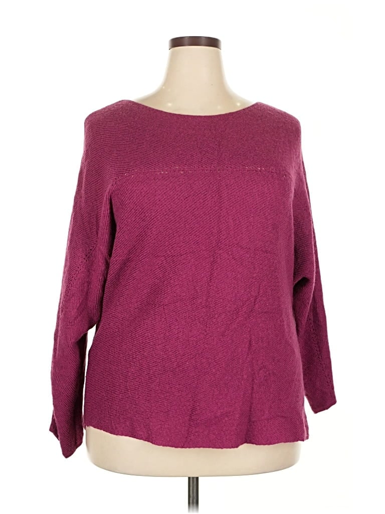 Pre-owned City Chic Pullover Sweater In Burgundy