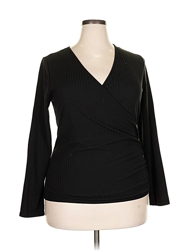 Pre-owned Nine West Long Sleeve T-shirt In Black