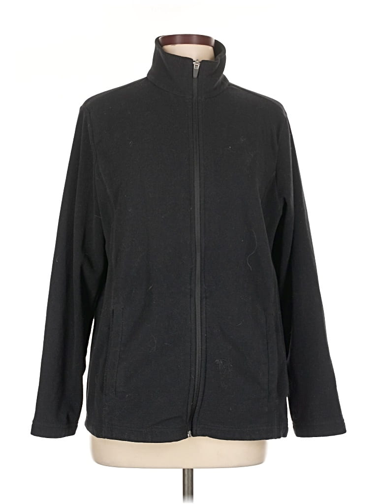 Pre-owned Lands' End Track Jacket In Black