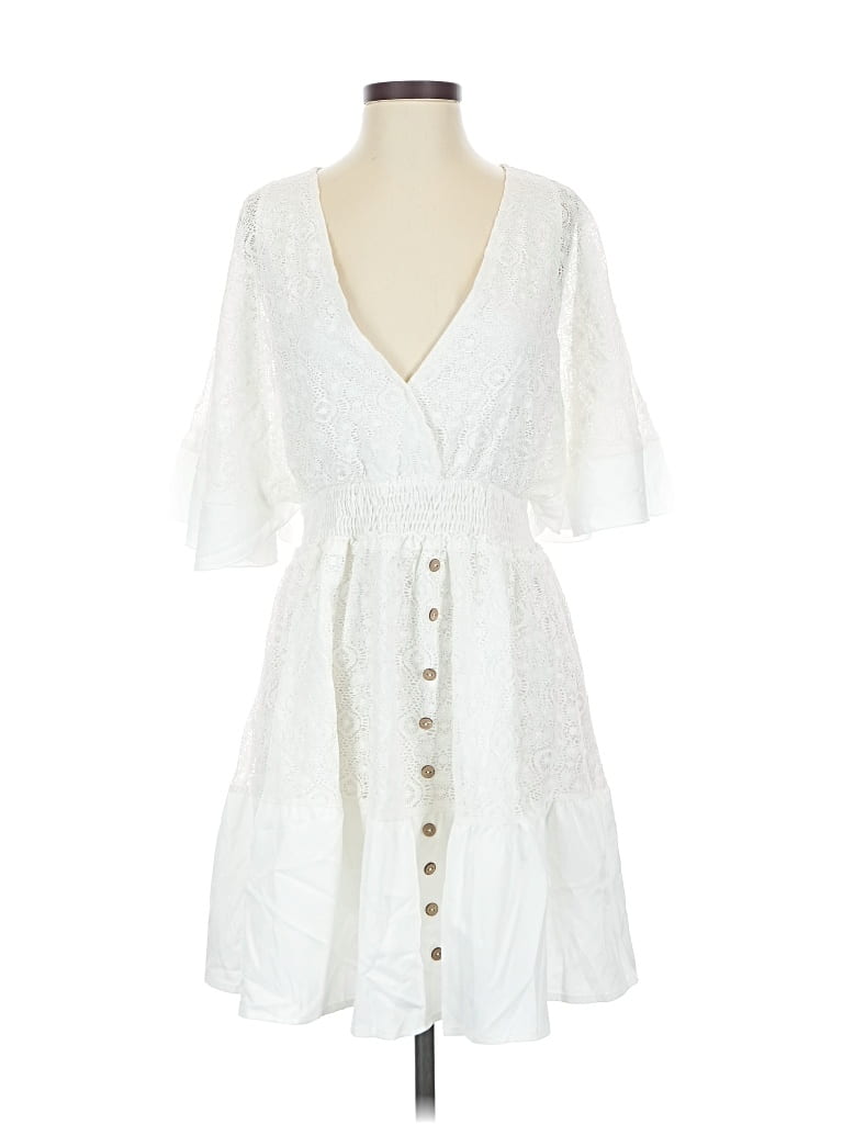 Pre-owned Unbranded Casual Dress In White