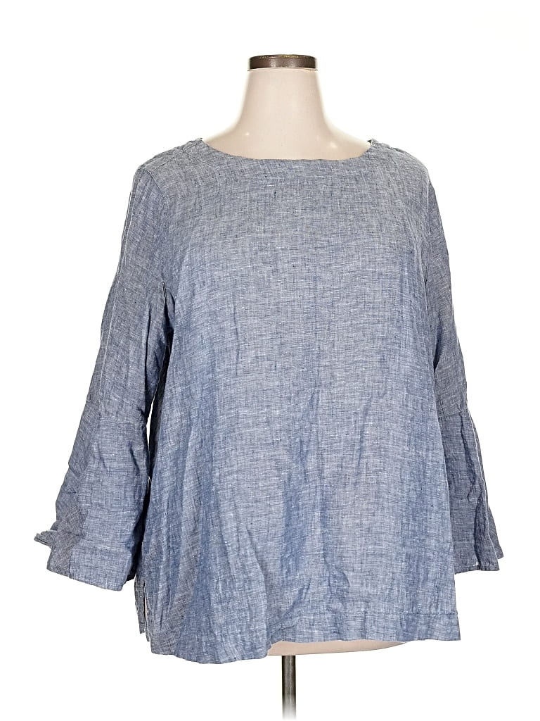 Pre-owned Cynthia Rowley 3/4 Sleeve Blouse In Blue