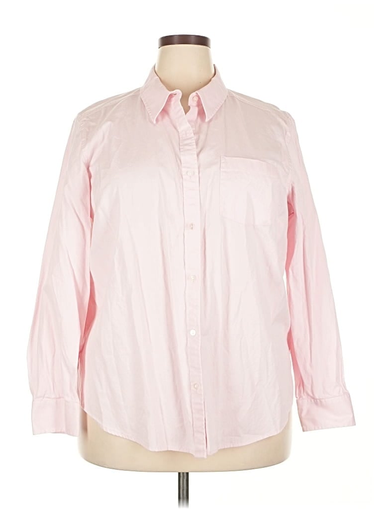 Pre-owned Liz Claiborne Long Sleeve Button Down Shirt In Pink