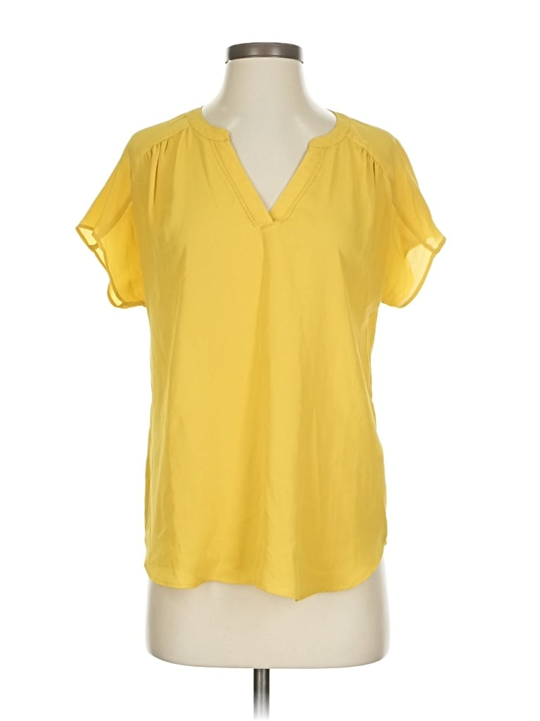 Pre-owned Banana Republic Factory Store Short Sleeve Blouse In Yellow
