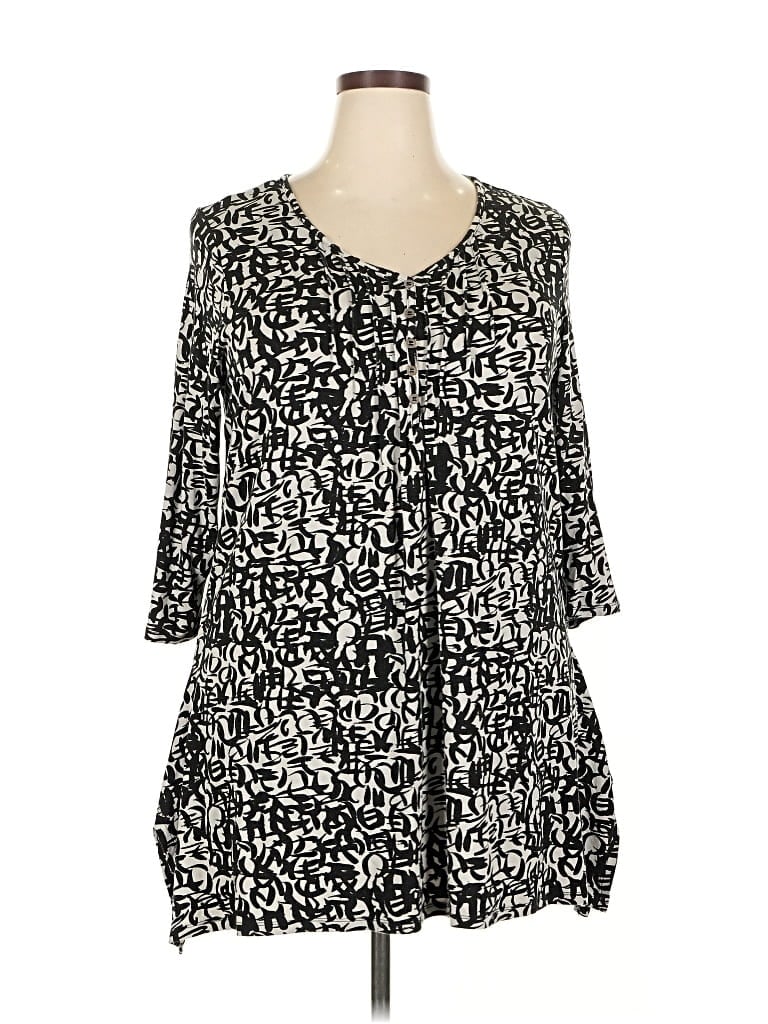 Pre-owned Evans 3/4 Sleeve Blouse In Black