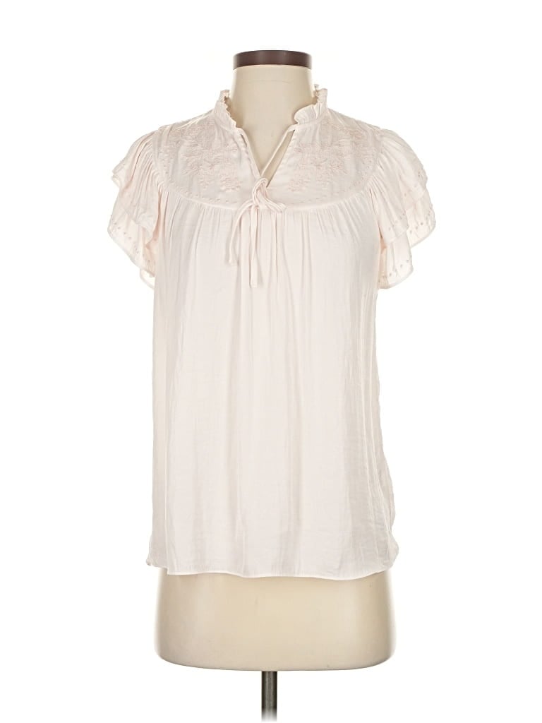 Pre-owned Rachel Zoe Tjx Short Sleeve Blouse In White